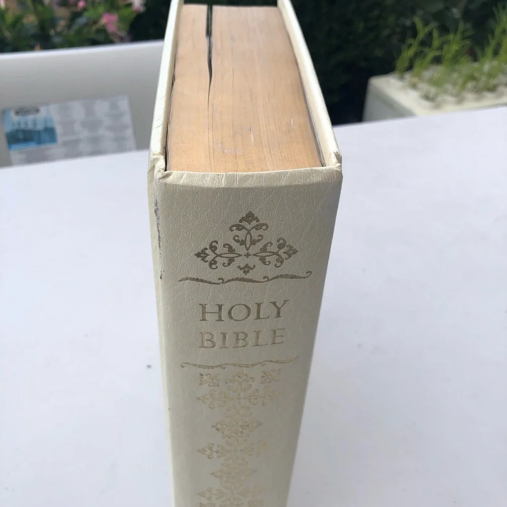 Holy Bible Cream with Gold Embossed Cover Home Health Education 1976